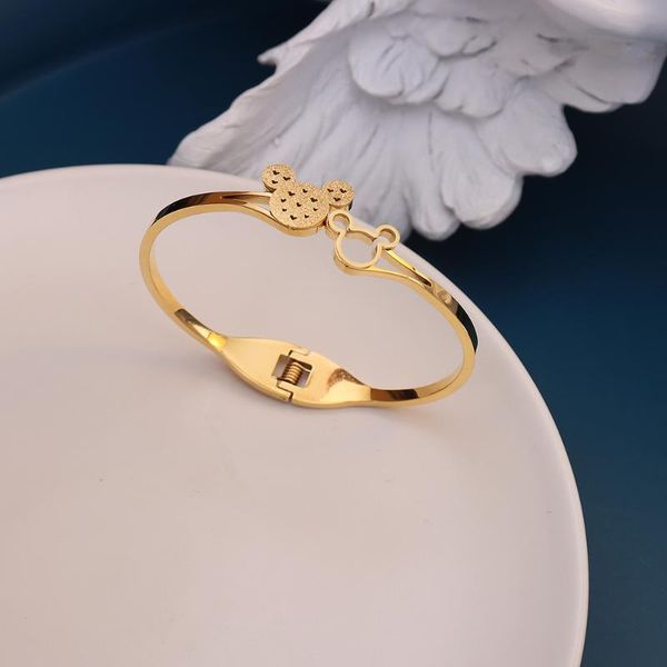 bangle cute mouse rose gold hollow spring opening design bracelet women fashion titanium steel cuff, Black
bangle cute mouse rose gold hollow spring opening design bracelet women fashion titanium steel cuff, Black