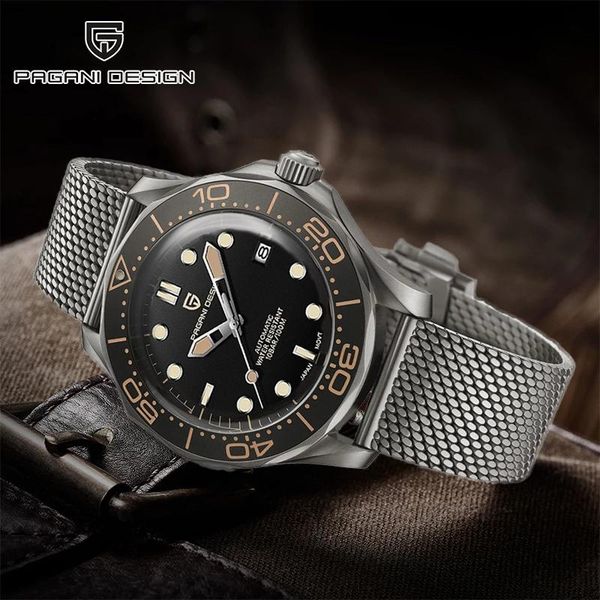 wristwatches pagani design 007 men's mechanical watches mesh belt automatic watch men waterproof wristwatch japan nh35 clock, Slivery;brown
wristwatches pagani design 007 men's mechanical watches mesh belt automatic watch men waterproof wristwatch japan nh35 clock, Slivery;brown