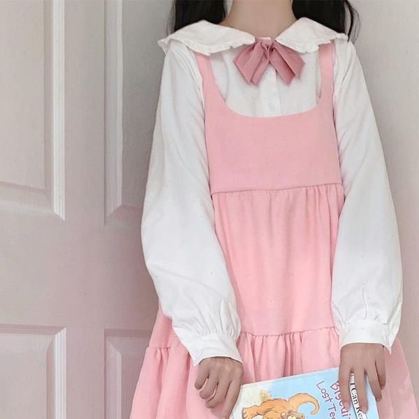 japan womens dress autumn kawaii lolita two piece suit cosplay loli bow rabbit ears shirt sweet soft girl sleeveless ruffles, Black;gray
japan womens dress autumn kawaii lolita two piece suit cosplay loli bow rabbit ears shirt sweet soft girl sleeveless ruffles, Black;gray