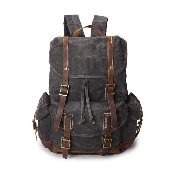 backpack oil wax canvas crazy horse leather men's bag retro waterproof travel daypack schoolbag
backpack oil wax canvas crazy horse leather men's bag retro waterproof travel daypack schoolbag