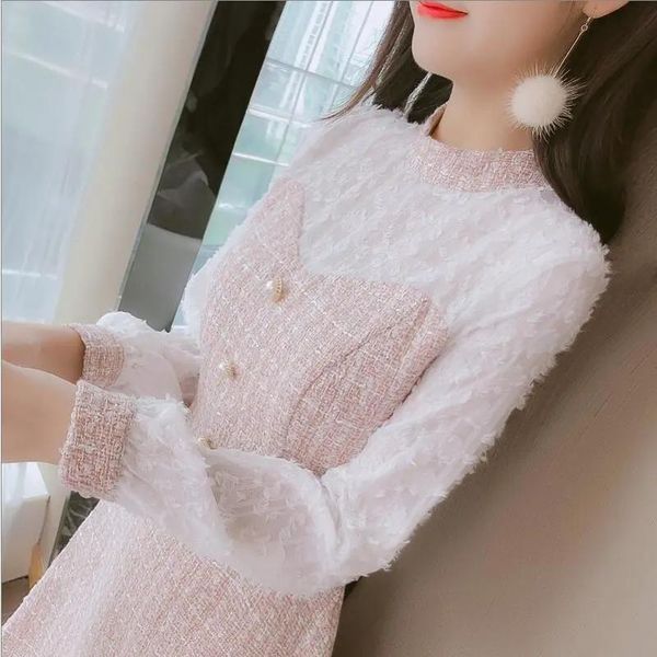 casual dresses autumn winter women dress 2021 korean long sleeve retro small fragrance sweet mini girl elegant base vestido h303, Black;gray
casual dresses autumn winter women dress 2021 korean long sleeve retro small fragrance sweet mini girl elegant base vestido h303, Black;gray
