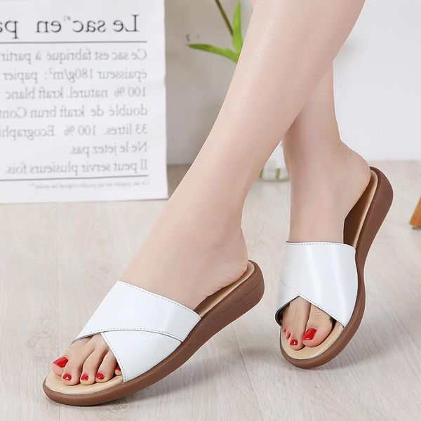 slippers 2021 genuine leather women shoes summer casual flats woman fashion slides plus size ladies beach, Black
slippers 2021 genuine leather women shoes summer casual flats woman fashion slides plus size ladies beach, Black