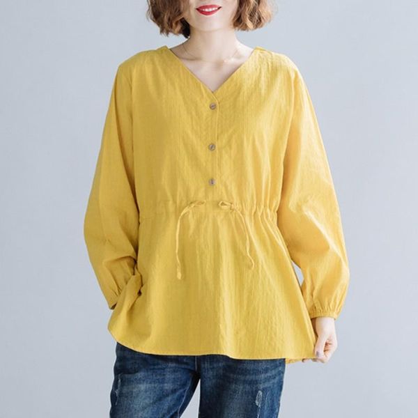 women's blouses & shirts women long sleeve casual arrival 2021 autumn korean style vintage v-neck solid color loose female cotton b120, White
women's blouses & shirts women long sleeve casual arrival 2021 autumn korean style vintage v-neck solid color loose female cotton b120, White