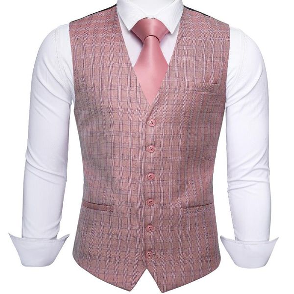 men's vests barry.wang mens pink plaid waistcoat blend tailored collar v-neck 3 pocket check vest tie set formal leisure md-2301, Black;white
men's vests barry.wang mens pink plaid waistcoat blend tailored collar v-neck 3 pocket check vest tie set formal leisure md-2301, Black;white