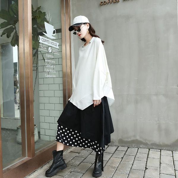 women's t-shirt superaen zipper irregular autumn loose personality design solid o neck woman tshirts, White
women's t-shirt superaen zipper irregular autumn loose personality design solid o neck woman tshirts, White