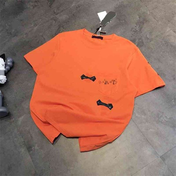 65% off outlet online store spring and summer new fashion brand orange back large pattern chest leather splicing casual couple short sleeves, White
65% off outlet online store spring and summer new fashion brand orange back large pattern chest leather splicing casual couple short sleeves, White