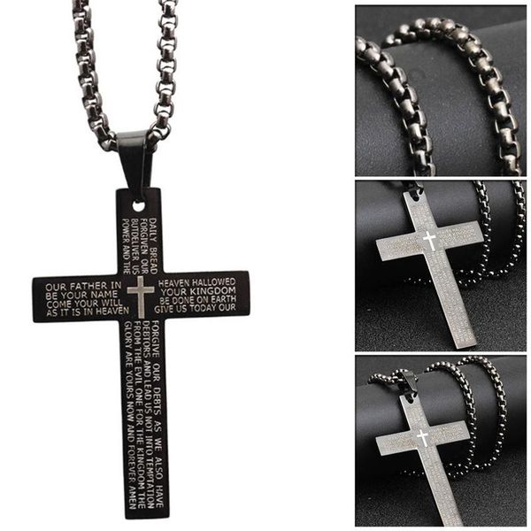 wholesales&retail accessories cross pendant bible necklace women sweet black unisex's men stainless steel necklaces, Silver
wholesales&retail accessories cross pendant bible necklace women sweet black unisex's men stainless steel necklaces, Silver
