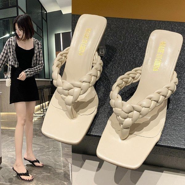 europe 2021 women slippersthick-heeled woven solid fashion high-heel flip-flops woman square toe plus size shoes for slippers, Black
europe 2021 women slippersthick-heeled woven solid fashion high-heel flip-flops woman square toe plus size shoes for slippers, Black