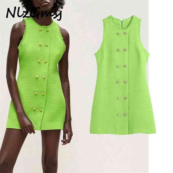 women's spring summer temperament fashion green round neck sleeveless button slim textured dress 05 210628, Black;gray
women's spring summer temperament fashion green round neck sleeveless button slim textured dress 05 210628, Black;gray