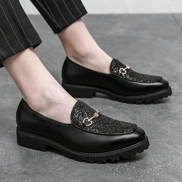 464748 yards spring mens pointed leather shoes mens korean-style british hair stylist thick bottom increased bridegroom wedding night busine, Black
464748 yards spring mens pointed leather shoes mens korean-style british hair stylist thick bottom increased bridegroom wedding night busine, Black