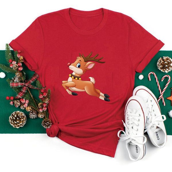 2021 Christmas New Product T-shirt Women's Large Size Running Christmas Elk Ladies Short Sleeve, White
2021 Christmas New Product T-shirt Women's Large Size Running Christmas Elk Ladies Short Sleeve, White