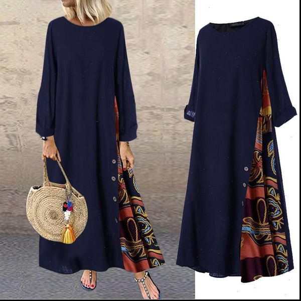 womens dress women long maxi vintage patchwork printed cotton vestidos casual loose sundress robe femme plus size 7, Black;gray
womens dress women long maxi vintage patchwork printed cotton vestidos casual loose sundress robe femme plus size 7, Black;gray