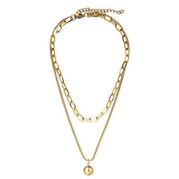 geometry sphere design stainless steel double layers chain ball pendant necklaces for women multilayers choker hip hop jewelry, Silver
geometry sphere design stainless steel double layers chain ball pendant necklaces for women multilayers choker hip hop jewelry, Silver