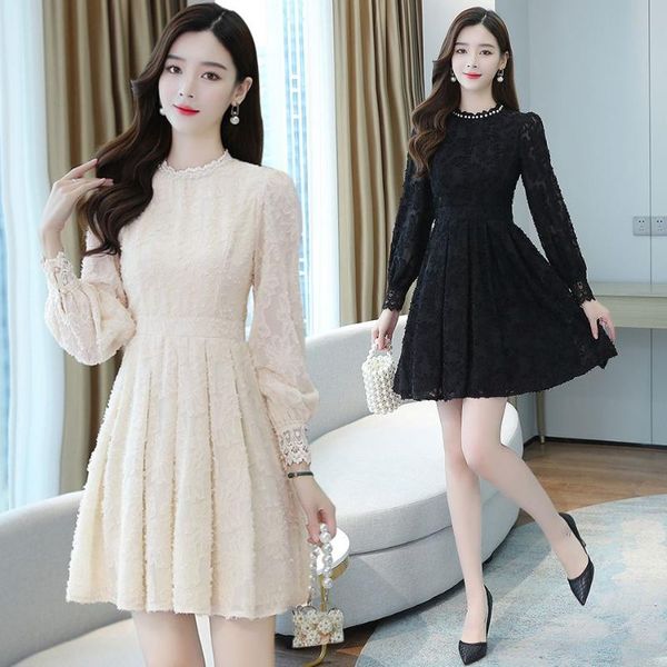 casual dresses women dress autumn 2021 office lady korea style long sleeve solid chiffon lace lantern o-neck high waist, Black;gray
casual dresses women dress autumn 2021 office lady korea style long sleeve solid chiffon lace lantern o-neck high waist, Black;gray