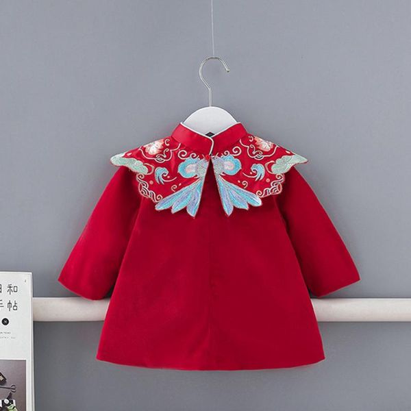 girl's dresses sweet autumn winter girls kids princess dress long sleeve children baby infants chinese year party vestidos adk257, Red;yellow