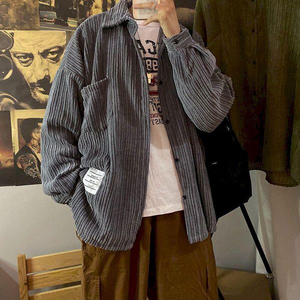 men's casual shirts japanese corduroy jackets men long sleeve korean loose cardigan blouse spring autumn trend all-match tooling male j, White;black
men's casual shirts japanese corduroy jackets men long sleeve korean loose cardigan blouse spring autumn trend all-match tooling male j, White;black