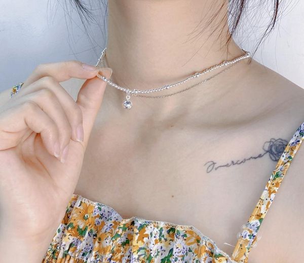 chains 100% genuine s925 sterling silver beads hanging ball necklace simple and versatile ladies choker clavicle
chains 100% genuine s925 sterling silver beads hanging ball necklace simple and versatile ladies choker clavicle