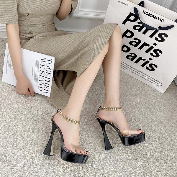 sandals wine glass high-heeled women's shoes transparent square head water platform 41 size 2021 summer style, Black
sandals wine glass high-heeled women's shoes transparent square head water platform 41 size 2021 summer style, Black