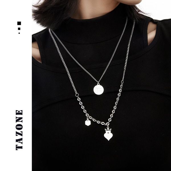 chains multi-layer stacked wear round card necklace female 2021 ins hip-hop tide splicing collarbone chain summer peach heart, Silver
chains multi-layer stacked wear round card necklace female 2021 ins hip-hop tide splicing collarbone chain summer peach heart, Silver