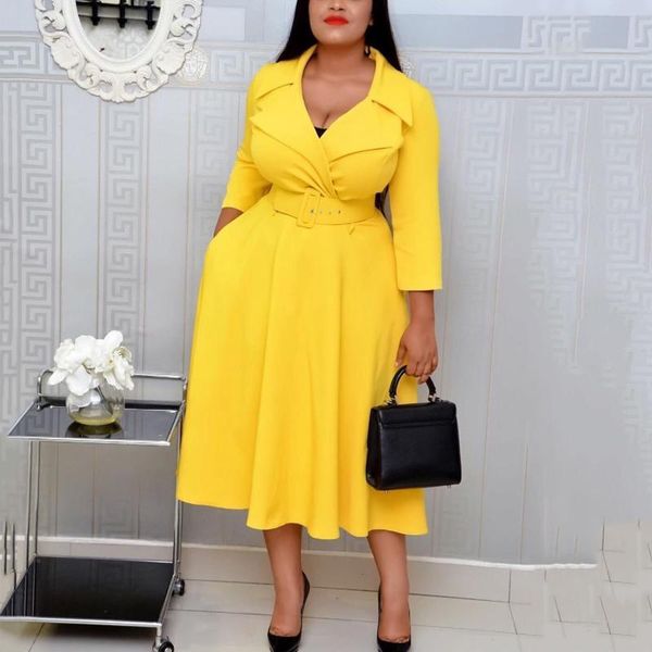 casual dresses african fashion women office style high waist a line yellow mid calf elegant business work wear clothes dress midi, Black;gray
casual dresses african fashion women office style high waist a line yellow mid calf elegant business work wear clothes dress midi, Black;gray