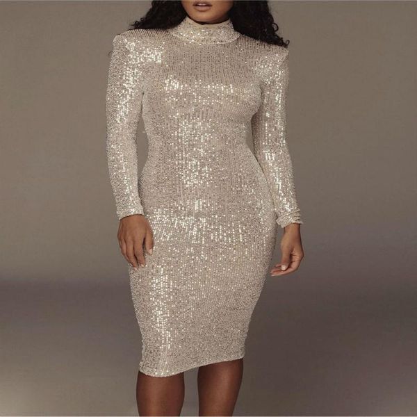 casual dresses fashion 2021 lady bodycon long sleeves knee-high sequins elegant evening party women vestido spring dress, Black;gray
casual dresses fashion 2021 lady bodycon long sleeves knee-high sequins elegant evening party women vestido spring dress, Black;gray