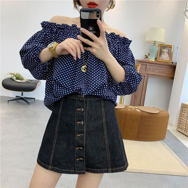 loose women off shoulder 3/4 sleeve polka dot slash neck blouse office lady elegant shirts n275 women's blouses &, White
loose women off shoulder 3/4 sleeve polka dot slash neck blouse office lady elegant shirts n275 women's blouses &, White