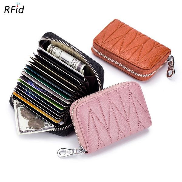 card holders 2021 wallet women's genuine leather bit more rfid zipper id holder nfc shielded case mini purse, Brown;gray
card holders 2021 wallet women's genuine leather bit more rfid zipper id holder nfc shielded case mini purse, Brown;gray