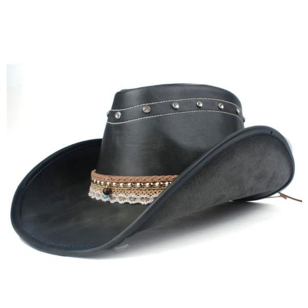 cloches 100% leather men women black western cowboy hats wide brim hat outdoor performance cowgirl, Blue;gray
cloches 100% leather men women black western cowboy hats wide brim hat outdoor performance cowgirl, Blue;gray