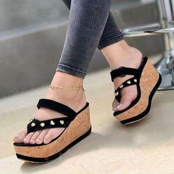 slippers summer women's thick-soled flip flops 2021 fashion sponge cake plus size slope heel sandals and women, Black
slippers summer women's thick-soled flip flops 2021 fashion sponge cake plus size slope heel sandals and women, Black