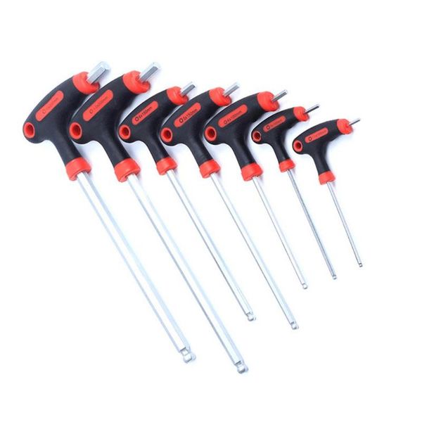 tools 7 piece allen wrench set 2.5mm-10mm t-handle hex bicycle repairing screw tool for outdoor bike repair accessories
tools 7 piece allen wrench set 2.5mm-10mm t-handle hex bicycle repairing screw tool for outdoor bike repair accessories