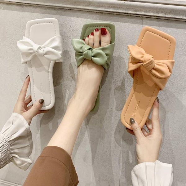 slippers women women's sandals 2021 summer slides bow shoes flat femmes square toe ladies, Black
slippers women women's sandals 2021 summer slides bow shoes flat femmes square toe ladies, Black