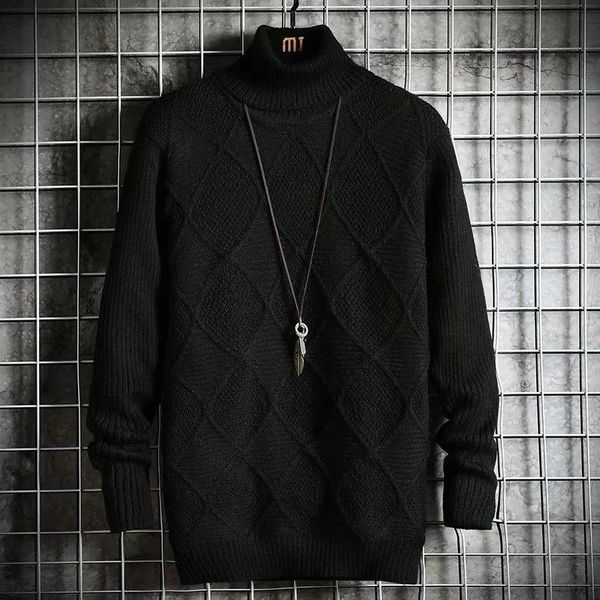 men's sweaters autumn semi high neck sweater clothes korean version plush thickened coat, White;black
men's sweaters autumn semi high neck sweater clothes korean version plush thickened coat, White;black