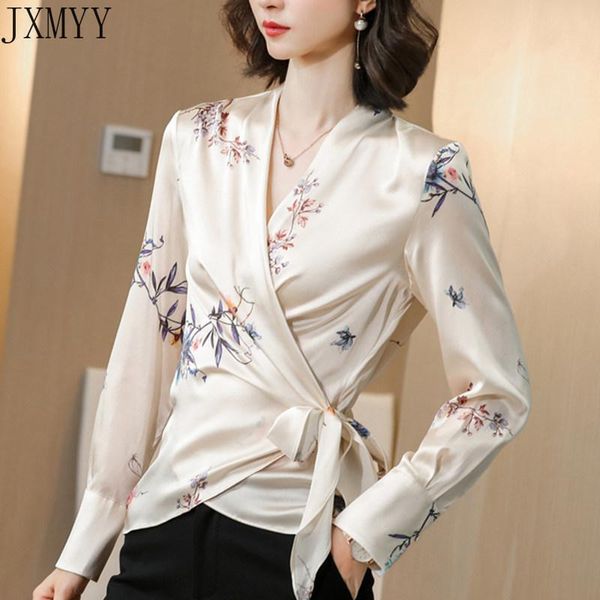 women's blouses & shirts korean silk women woman satin print shirt long sleeve blouse plus size elegant floral, White
women's blouses & shirts korean silk women woman satin print shirt long sleeve blouse plus size elegant floral, White