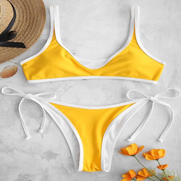 women's swimwear bikini women lace-up swimsuit push up swimming suit solid high waist split set two piece beach swim biquini, White;black
women's swimwear bikini women lace-up swimsuit push up swimming suit solid high waist split set two piece beach swim biquini, White;black