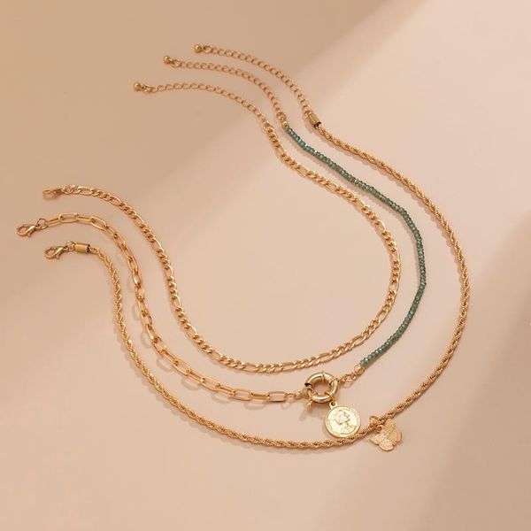pendant necklaces crystal beads chains with coin/butterfly necklace for women layered short choker set 2021 fashion neck jewelry, Silver
pendant necklaces crystal beads chains with coin/butterfly necklace for women layered short choker set 2021 fashion neck jewelry, Silver