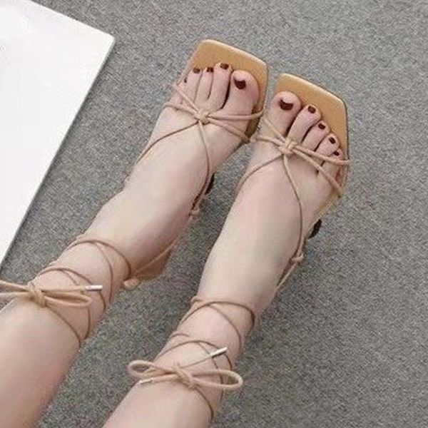 women summer slides square toe shoes strange style sandals ladies ankle strap tie leg female pumps fashion women's 2021 shoe, Black
women summer slides square toe shoes strange style sandals ladies ankle strap tie leg female pumps fashion women's 2021 shoe, Black