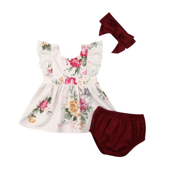3pcs toddler baby girls summer clothes sets floral print short sleeve +pants shorts+headband outfit sets, White
3pcs toddler baby girls summer clothes sets floral print short sleeve +pants shorts+headband outfit sets, White