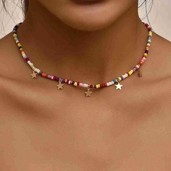 chokers bohemian colorful beads chain necklaces star charm pendant choker necklace for women handmade beaded trendy jewelry, Golden;silver
chokers bohemian colorful beads chain necklaces star charm pendant choker necklace for women handmade beaded trendy jewelry, Golden;silver