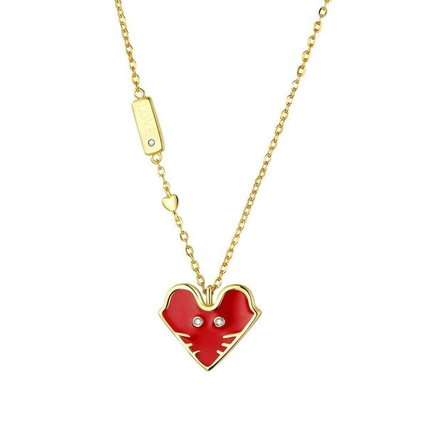 lucky mouse necklace red long chain women's wedding party jewelry heart-shaped zodiac rat dripping large chains, Silver
lucky mouse necklace red long chain women's wedding party jewelry heart-shaped zodiac rat dripping large chains, Silver