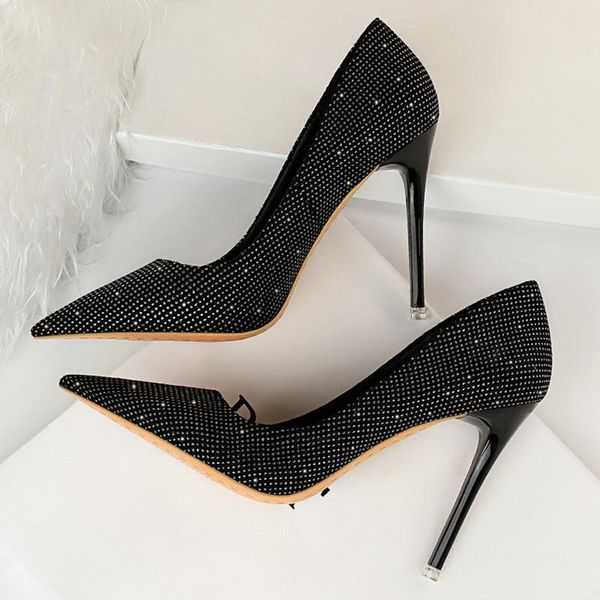 dress shoes 2021 women 9.5cm high heels wedding crystal bridal prom lady scarpins flock office glitter bling stiletto, Black
dress shoes 2021 women 9.5cm high heels wedding crystal bridal prom lady scarpins flock office glitter bling stiletto, Black