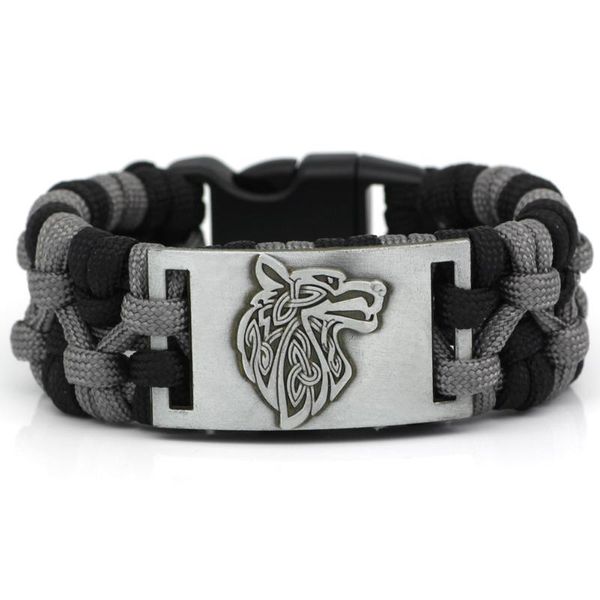 handmade viking paracord rune odin wolf bracelet nordic jewelry with gift bag bangle, Black
handmade viking paracord rune odin wolf bracelet nordic jewelry with gift bag bangle, Black