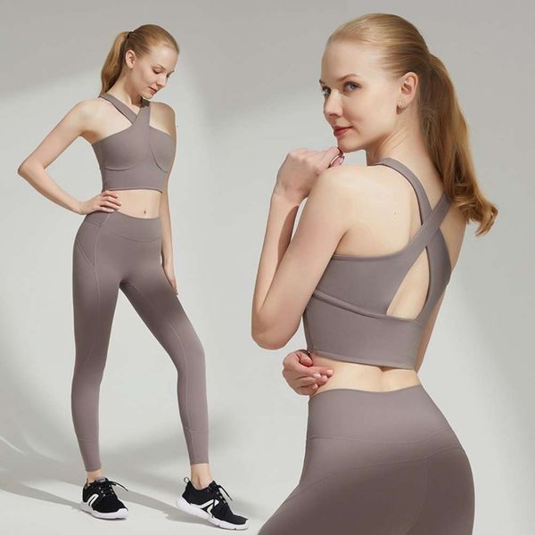spring and summer new back sports fitness underwear bra women's high waist elastic tights running yoga suit, Gray
spring and summer new back sports fitness underwear bra women's high waist elastic tights running yoga suit, Gray