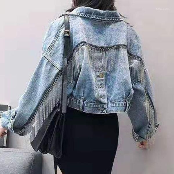 women's jackets sondr spring and autumn women denim jacket tassels sleeve bat cowboy clothing lady shorts jeans coat, Black;brown
women's jackets sondr spring and autumn women denim jacket tassels sleeve bat cowboy clothing lady shorts jeans coat, Black;brown