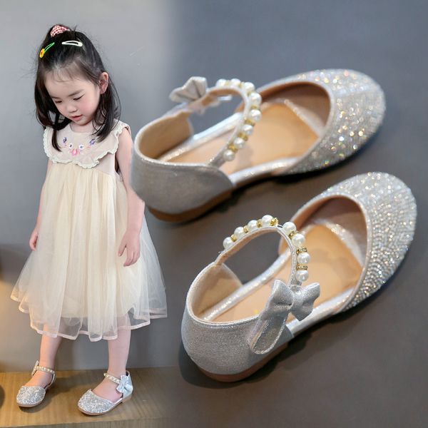Gold Silver Girls Shoes Summer Bowknot Rhinestone Sandal Princess Shoes for Wedding Party Girls Dance Performance Shoes 2-12T
Gold Silver Girls Shoes Summer Bowknot Rhinestone Sandal Princess Shoes for Wedding Party Girls Dance Performance Shoes 2-12T