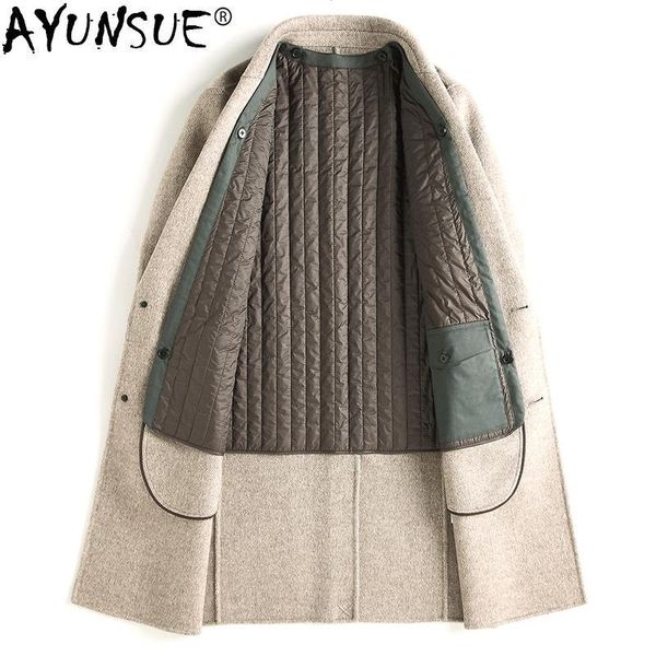 men's wool & blends ayunsue autumn winter long jacket 100% coat men clothes 2021 mens overcoat luxury coats casaco masculino 010 kj4304, Black
men's wool & blends ayunsue autumn winter long jacket 100% coat men clothes 2021 mens overcoat luxury coats casaco masculino 010 kj4304, Black