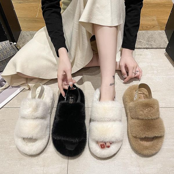 slippers furry slides women home winter warm shoes slip on flats female fur ladies thick bottom sandals, Black
slippers furry slides women home winter warm shoes slip on flats female fur ladies thick bottom sandals, Black