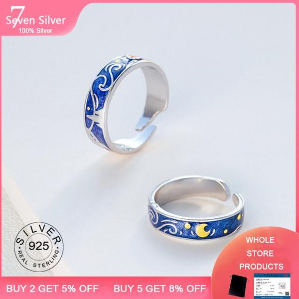 authentic 925 sterling silver moon star ring blue couple fashion stackable vintage classic luxury for women engagement gift cluster rings, Golden;silver
authentic 925 sterling silver moon star ring blue couple fashion stackable vintage classic luxury for women engagement gift cluster rings, Golden;silver