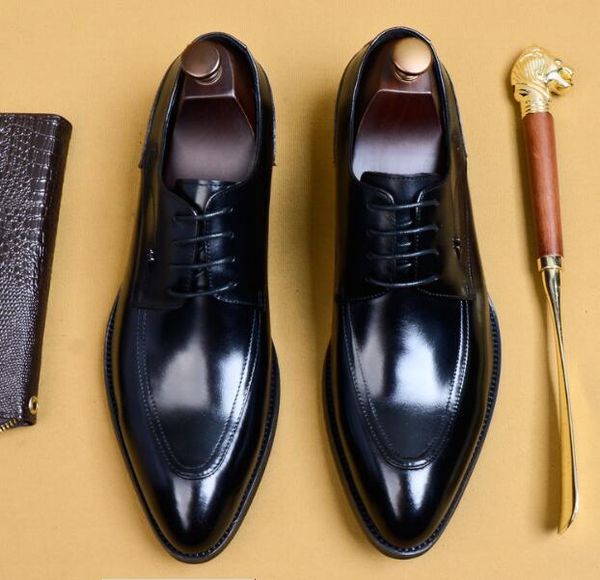 dress shoes handmade derby genuine leather men pointed toe wedding, Black
dress shoes handmade derby genuine leather men pointed toe wedding, Black