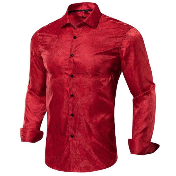 men's casual shirts hi-tie red wine solid paisley floral mens silk shirt long sleeve for men jacquard male business party wedding dress, White;black
men's casual shirts hi-tie red wine solid paisley floral mens silk shirt long sleeve for men jacquard male business party wedding dress, White;black