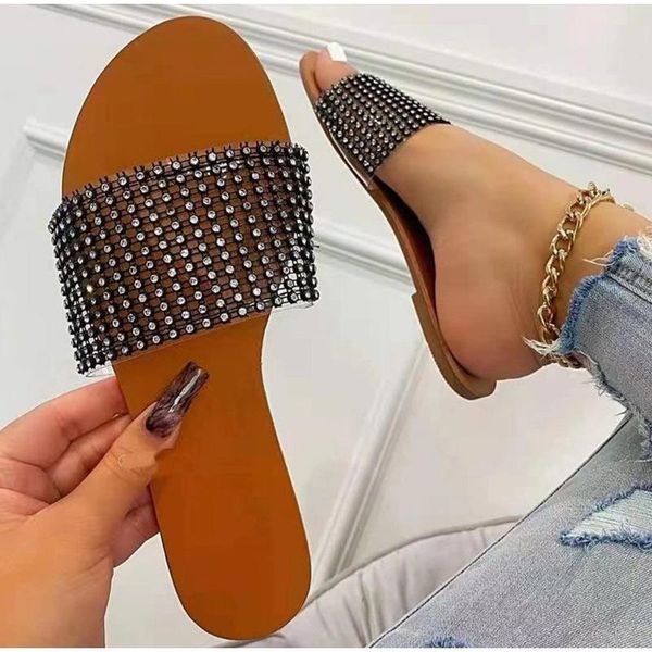 women crystal slipper woman causal flats ladies open toe slides women's comfort outdoor summer beach shoes plus size slippers, Black
women crystal slipper woman causal flats ladies open toe slides women's comfort outdoor summer beach shoes plus size slippers, Black